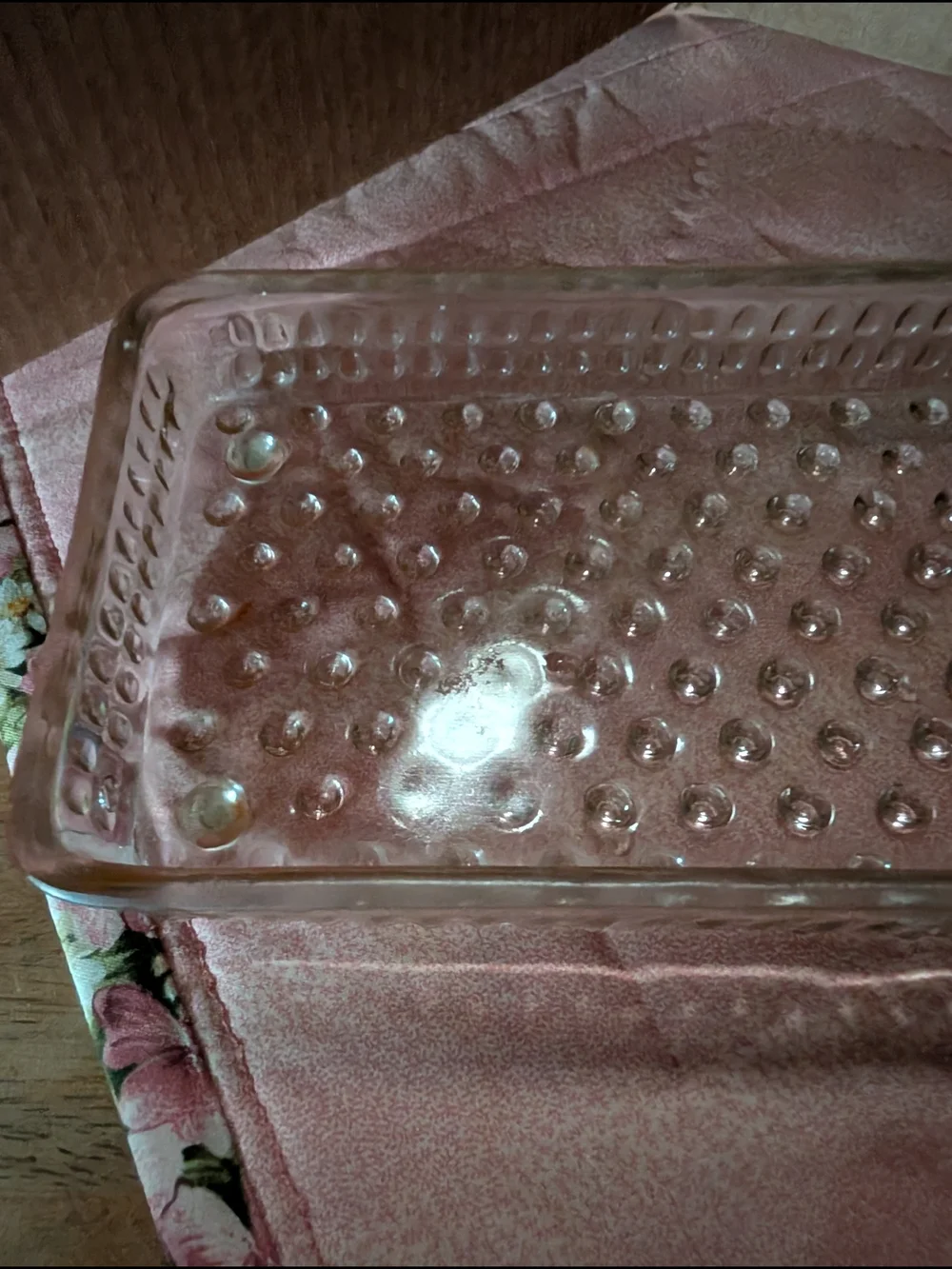 Pink Glass Rectangular Tray - Pink Accent
